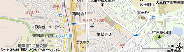 宮崎県日向市亀崎西周辺の地図