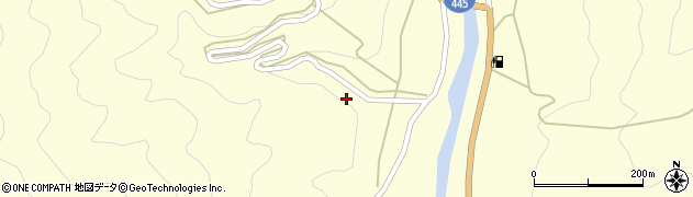 熊本県五木村（球磨郡）西谷周辺の地図