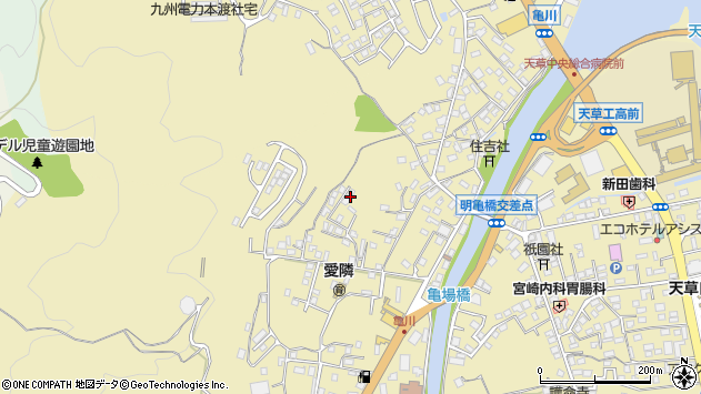 〒863-0043 熊本県天草市亀場町亀川の地図