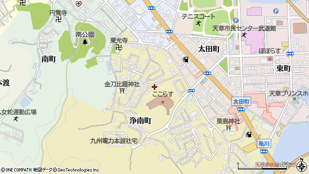 〒863-0034 熊本県天草市浄南町の地図