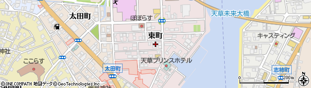 熊本県天草市東町周辺の地図