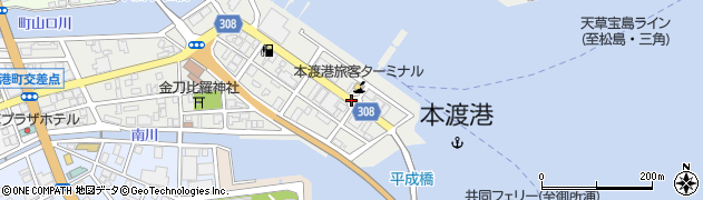 本渡港周辺の地図