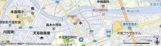 熊本県天草市中央新町周辺の地図