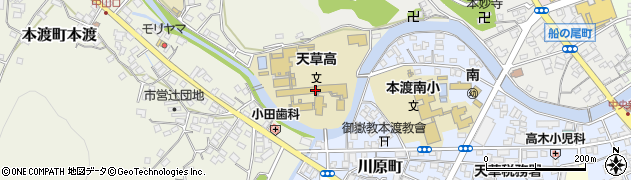 熊本県立天草高等学校周辺の地図