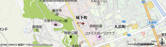 熊本県天草市城下町周辺の地図