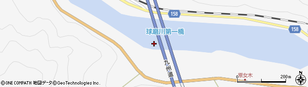 球磨川第一橋周辺の地図