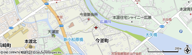熊本県天草市今釜町周辺の地図