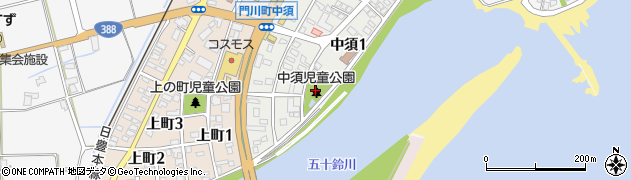 中須街区公園周辺の地図