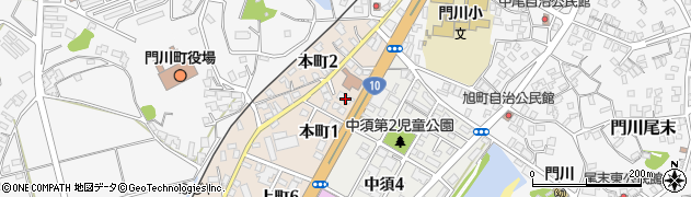 宮崎太陽銀行門川支店周辺の地図