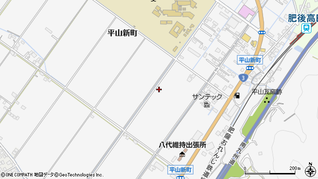 〒866-0074 熊本県八代市平山新町の地図
