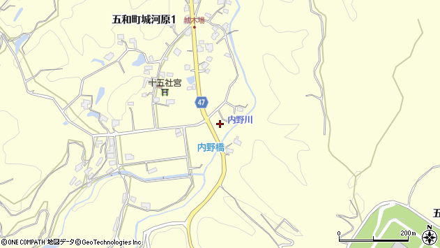 〒863-2114 熊本県天草市五和町城河原の地図