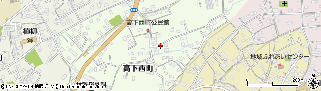 熊本県八代市高下西町周辺の地図