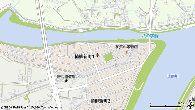 〒866-0084 熊本県八代市植柳新町の地図