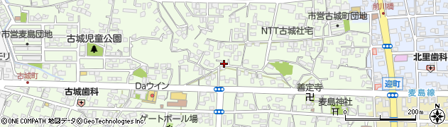 熊本県八代市古城町周辺の地図