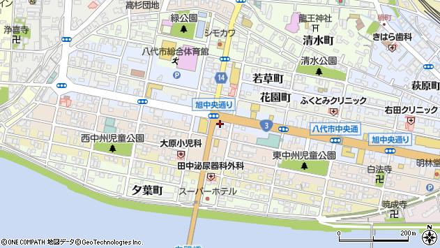 〒866-0844 熊本県八代市旭中央通の地図