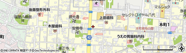 南日本銀行八代支店周辺の地図