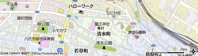 熊本県八代市清水町周辺の地図