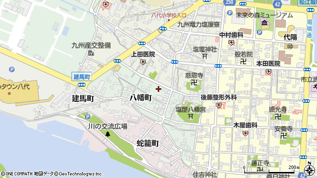 〒866-0041 熊本県八代市八幡町の地図
