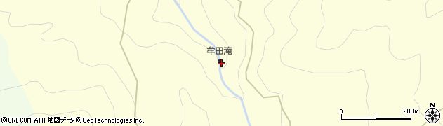 牟田滝周辺の地図