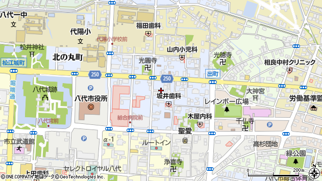 〒866-0856 熊本県八代市通町の地図