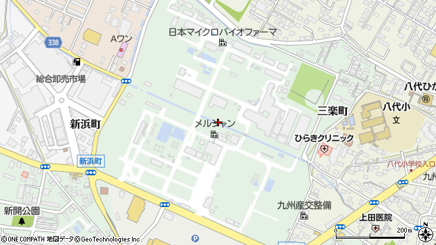 〒866-0017 熊本県八代市三楽町の地図