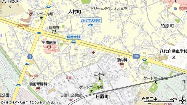 〒866-0895 熊本県八代市大村町の地図
