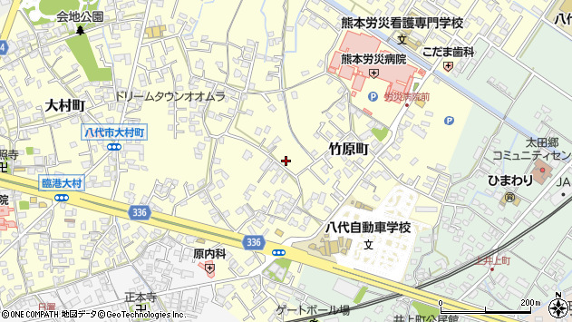〒866-0826 熊本県八代市竹原町の地図