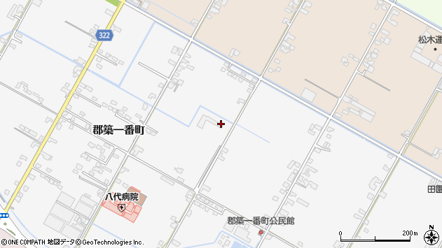 〒866-0024 熊本県八代市郡築一番町の地図