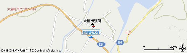 熊本県天草市有明町大浦周辺の地図