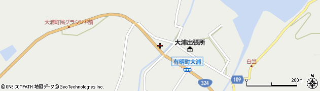 有明タクシー大浦営業所周辺の地図