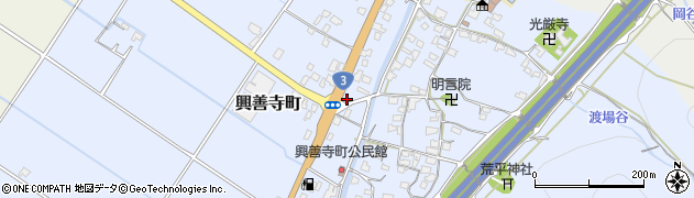 熊本県八代市興善寺町周辺の地図