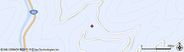 宮崎県諸塚村（東臼杵郡）七ツ山（穂白尾）周辺の地図