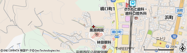 宮崎県延岡市構口町周辺の地図