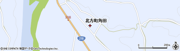 宮崎県延岡市北方町角田周辺の地図