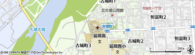 宮崎県立延岡高等学校周辺の地図