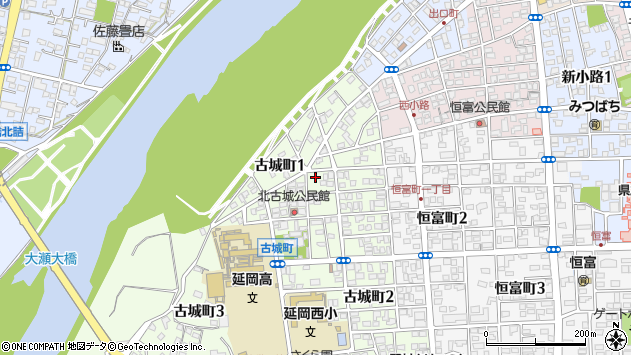 〒882-0837 宮崎県延岡市古城町の地図