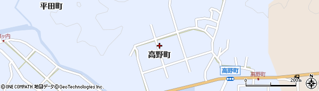 宮崎県延岡市高野町周辺の地図