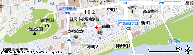 宮崎県延岡市南町周辺の地図