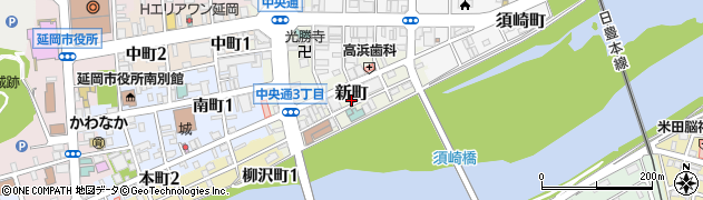 宮崎県延岡市新町周辺の地図