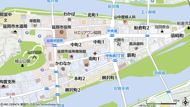 〒882-0822 宮崎県延岡市南町の地図