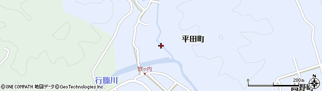 宮崎県延岡市平田町周辺の地図