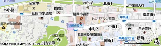 延岡市役所　その他部局議会事務局周辺の地図