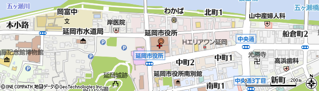 延岡市役所市民環境部　生活環境課周辺の地図
