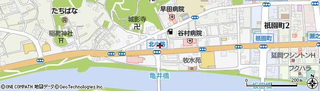 宮崎県延岡市北小路周辺の地図
