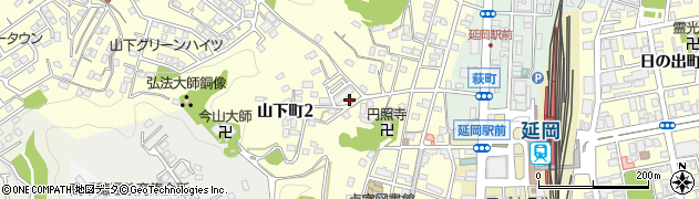 宮崎県延岡市山下町周辺の地図