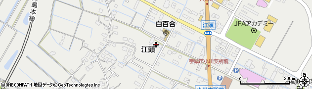 熊本県宇城市小川町（江頭）周辺の地図