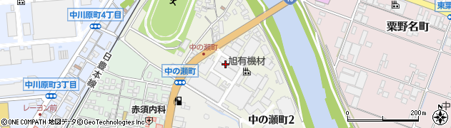 宮崎県延岡市中の瀬町周辺の地図