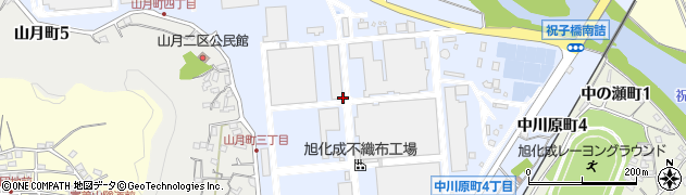 宮崎県延岡市中川原町周辺の地図