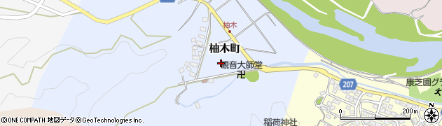 宮崎県延岡市柚木町周辺の地図