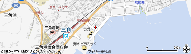 日本小型船舶検査機構　三角支部周辺の地図